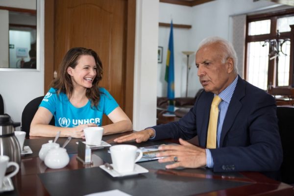 UNHCR Goodwill Ambassador Kristin Davis meets UNHCR Representative in Rwanda Saber Azam