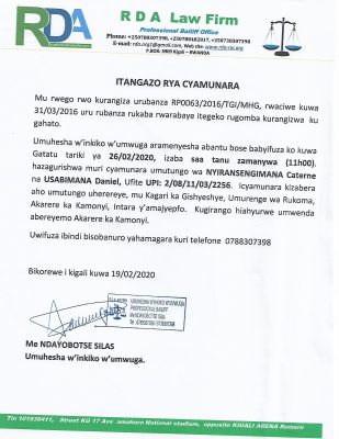 Cyamunara y’umutungo utimukanwa mu murenge wa Rukoma, Akarere ka Kamonyi