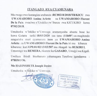 Itangazo Joseph Desire