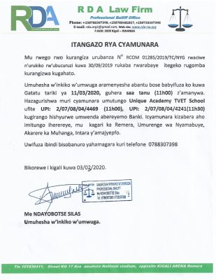Itangazo School Muhanga