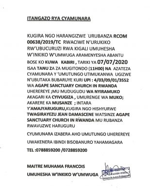 ITANGAZO RYA CYAMUNARA22_1