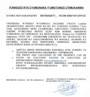 Masaka ITANGAZO RYA CYAMUNARA