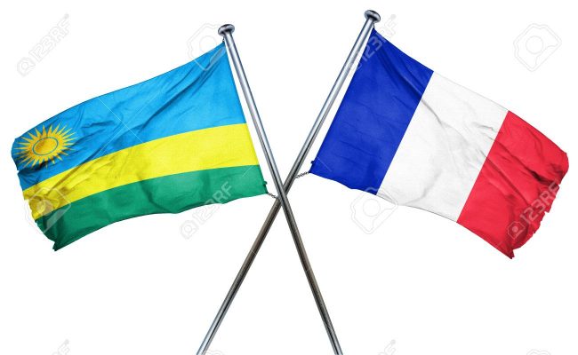 Rwanda flag  combined with france flag
