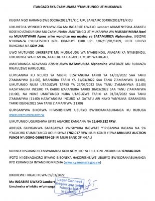 ITANGAZO-RYA-CYAMUNARA-