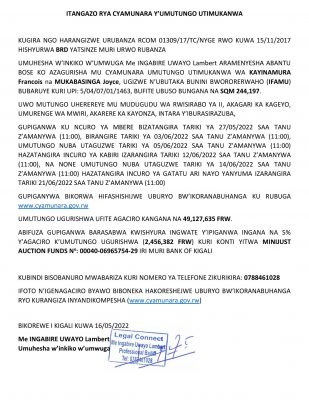 ITANGAZO-RYA-CYAMUNARA-1