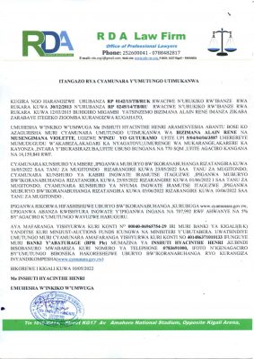 ITANGAZO-RYA-CYAMUNARA-BIZIMANA-ALAIN-RENE