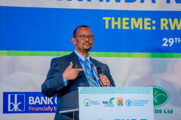 Dr. Canisius Kanangire during the 2nd Rwanda National Seed Congress